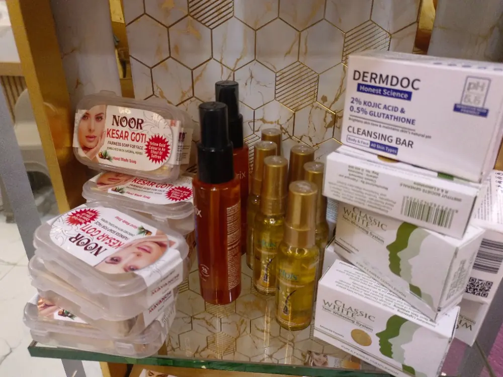 Noor Kesar Goti soap, hair serums and Dermdoc cleansing bar